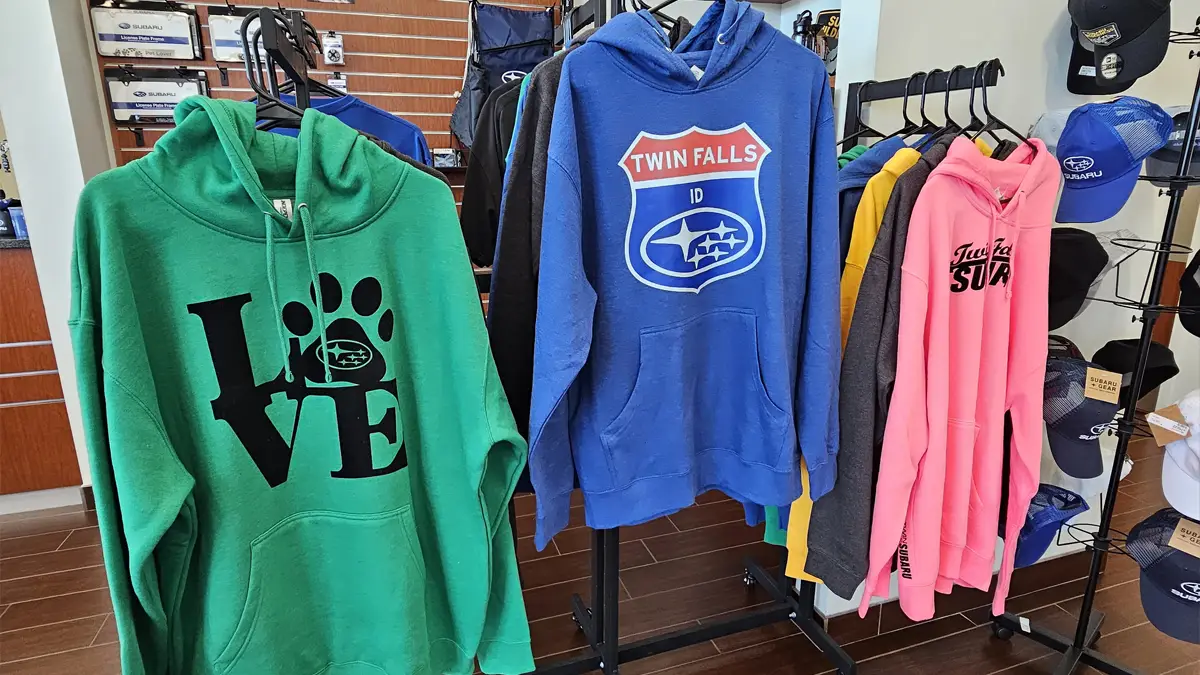 Custom hoodies for Twin Falls Subaru team